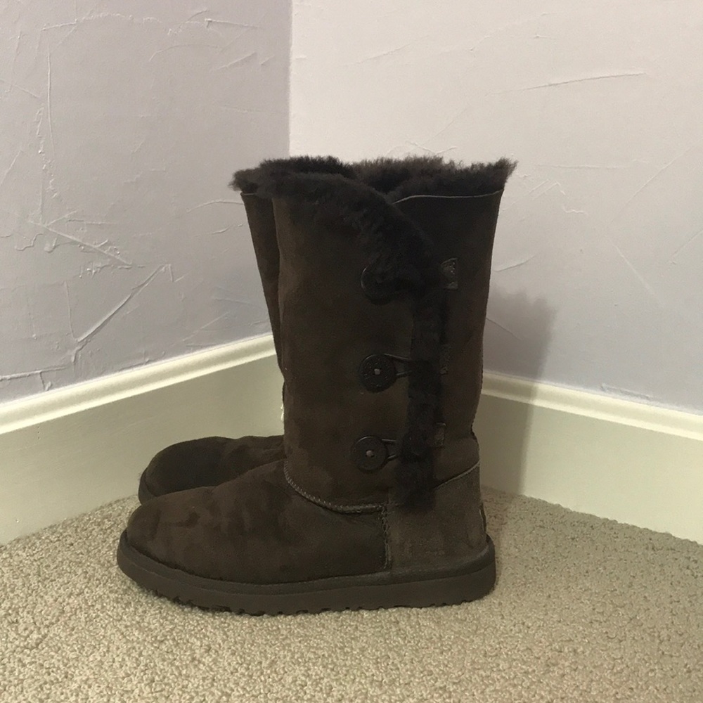 Ugg Triple Button Chocolate Brown Boot - image 4